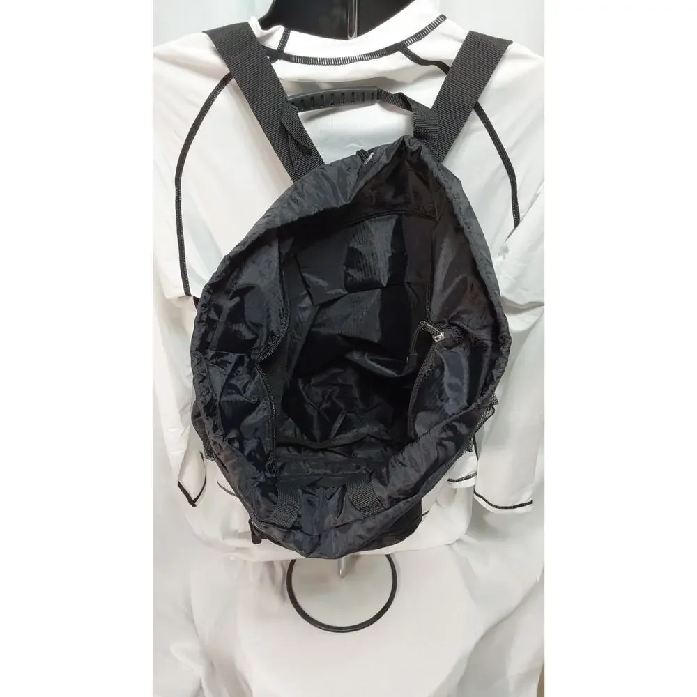 Times Square NYC Black TSA Fold Up Backpack
